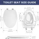 Elongated Toilet Seat with Slow Close Seat, Easy Clean, Suitable Standard Elongated or Oval Toilet with Thickened Plastic Lid, Plastic, White,  Elongated, Without Lights