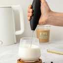 Milk Frother - Automatic Milk Frother, Handheld Milk Frother | Electric Milk Frother, Foam Maker Handheld, Home Milk Frother, Powerful Egg Whisk, Drink Mixer for Coffee Latte Matcha Hot Chocolate (Black)