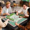 Green Stripe Mahjong Mat 31.5x31.5 Inch