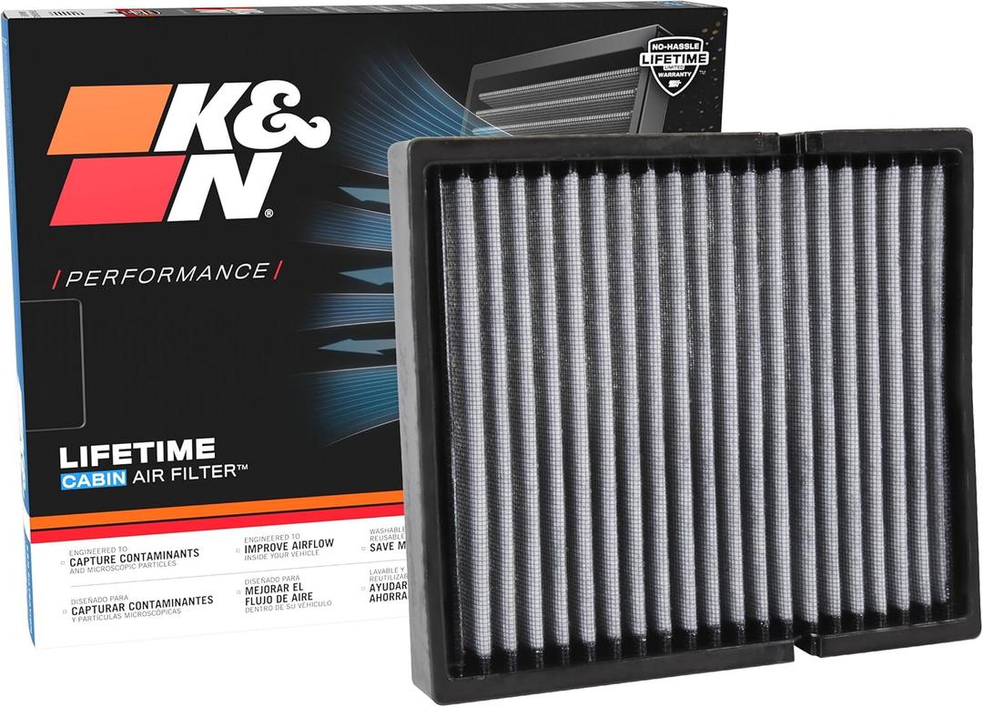 K&N LIFETIME Cabin Air Filter: Premium, Washable, Clean Air for your Cabin: Compatible with 2016-2025 Isuzu/ Mazda/ Lexus/ Subaru, VF2054
