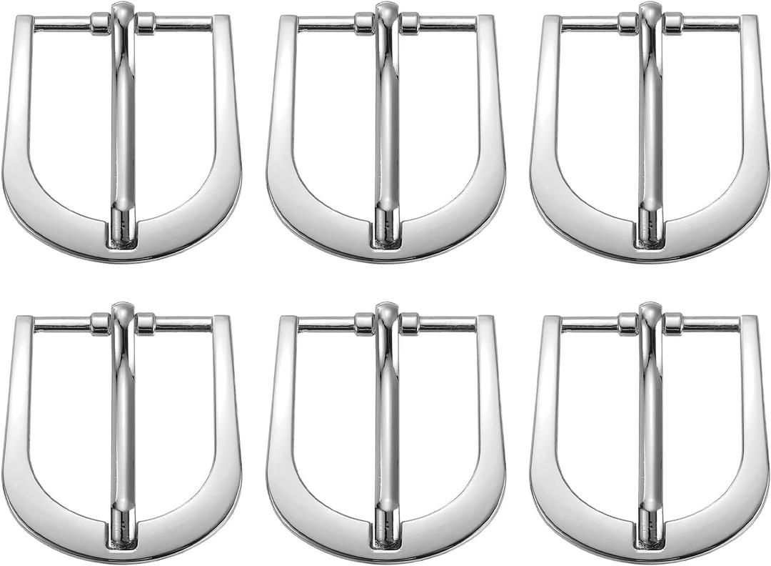 6 Pack Metal Roller Buckles, Adjustable Roller Buckle for Strap, Single Prong Belt Buckle for Belt Bag Keychain