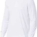 baleaf Men's Long Sleeve Golf Polo Shirt UPF 50 Quick Dry 3 Button Casual Work Outdoor Lightweight Performance Shirts (02-white)