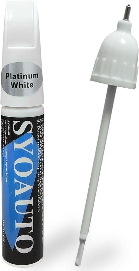 SYOAUTO Platinum White Pearl NH883P Touch Up Paint Fit for Honda Cars Auto Touch up Paint Scratch Repair Pen Brush and Tip 2 in 1 Platinum White Pearl NH883P