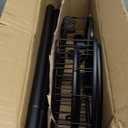 Corner Shower Caddy Tension Pole: Stainless Steel Rustproof 4-Tier Shower Organizer - 47-121 inch Adjustable Bathroom Shelves for Bathtub Shampoo Storage - Tension Rod Floor Standing Bath Rack - Black