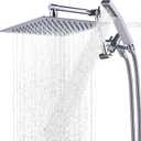 G-Promise All Metal 10 Inches Rainfall Shower Head with Handheld Spray Combo, 3 Settings Diverter, Adjustable Extension Arm with Lock Joints, 71 Inches Stainless Steel Hose (Chrome)