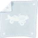 Barefoot Dreams CozyChic Scalloped Baby Receiving Blanket - Blue & White 30x 32
