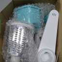 3rd Generation Rotary Cheese Grater, Mandoline Vegetable Slicer with 3 Replacement Blades, Easy to Clean Rotary Shredder for Fruit, Vegetables