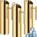 3 Pack 70oz/2l Stainless Steel Water Pitcher Modern Metal Pitcher with Ice Guard Silver Carafe Drink with Handle or Iced Hot Drink Tea Juice Coffee Beer (Gold)