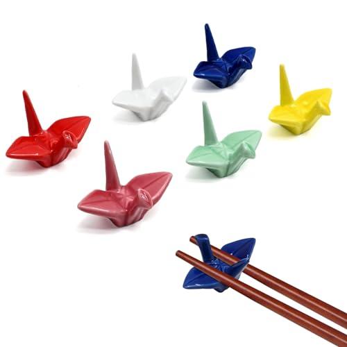 5 PCS Ceramic Chopstick Rest Porcelain Chopstick Holder for Spoon Chopsticks Knife Tableware Origami Crane