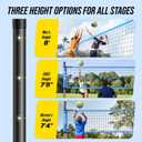 Outdoor Volleyball Net Set, 32FT Regulation Size Anti-Sag Net System, Easy Setup Adjustable Height Poles, Portable Complete Set with Volleyball, Pump, Hammer, Boundary Line & Carry Bag for Backyard