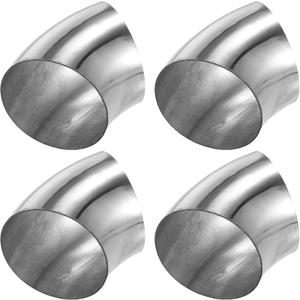 X AUTOHAUX 4 Pcs OD 3 Inch 45 Degree SS304 Stainless Steel Bend Tube Exhaust Elbow Pipe for Car Modified Exhaust System 3" Piping Silver Tone (4 Pack)