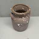 Quoowiit Ceramic Rustic Farmhouse Vase, Distressed Decorative Flower Vases for Home Decor, Ideal Shelf Decor, Brown Boho Vase for Living Room Bedroom Kitchen Office Decor Centerpiece Table Decorations
