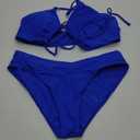 Meetall Women's High Cut String Triangle Bikini Set Swimsuits Sexy Bathing Suits 2 Piece (Royal Blue, S)