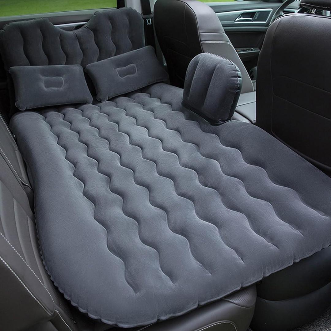 Inflatable Car Air Mattress Back Seat Bed with Air Pump,Portable Thickened Car Travel Camping Sleeping Air Mattress Blow Up Bed for Car Universal SUV (Cab0001)