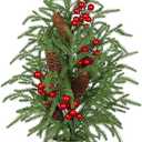 2 FT Artificial Norfolk Pine Tree, 24 inch Small Tabletop Christmas Tree Potted Christmas Trees Faux Pine Trees in Ceramic Pot Xmas Centerpiece Table Decorations for Indoor Outdoor Porch Dinner Table