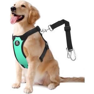 Dog Seat Belt, Safety Vest Dog Car Harness with Adjustable Buckle Dog Seat Belt for Vehicle Nylon Pet Safety Seat Belts Heavy Duty(L, Lake Blue) (L (Chest: 22-32.3", Neck: 16.9-26"))