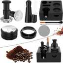 8 PCS Espresso Accessories Kit, 51mm Espresso Tamper, Includes WDT Tool, Tamping Station, Dosing Funnel, Distributor, Puck Screen, Stirrer, Brush, Latte Art Pen, Barista Kit
