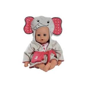 ADORA Bath Time Babies Collection, 13" Baby Doll and Clothes Set, Made with Fresh Powder Scent and Exclusive QuickDri Vinyl Body, Birthday Gift for Ages 1+ - Elephant