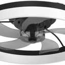 VOLISUN Low Profile Ceiling Fans with Lights and Remote, Fandelier Ceiling Fan Flush Mount, 3000K-6500K Smart Bladeless LED Fan Light, Black Modern Ceiling Fans with Lights for Bedroom