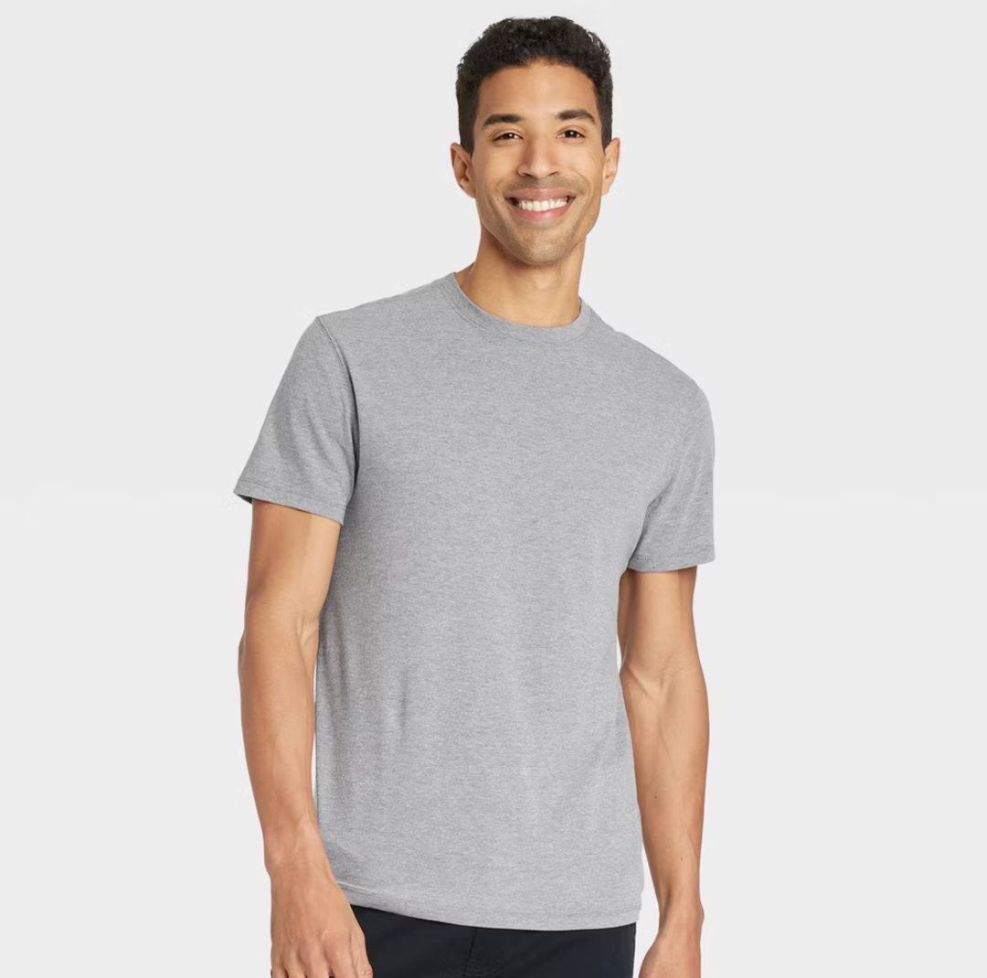 Men's Every Wear Short Sleeve T-Shirt - Cotton Blend, Recycled Polyester, Crew Neck, Midweight Jersey Fabric, M