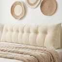 Headboard Pillow King, Large Triangular Wedge Headboard Pillow for Reading and Resting, Backrest Positioning Support Pillow with Removable Cover (Beige)