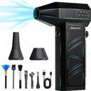 BENJEN Compressed Air Duster-130000RPM Electric Air Duster for Cleaning Keyboard & PC Infinitely Adjustable Speed Cordless Turbo Fan Turbo Dryer Blower for Car, Air Bed, Outdoors, Home.