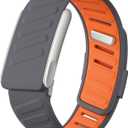 mimo Rugged Comfort Silicone Wristband Compatible with WHOOP 5.0 | Whoop MG Band, Durable Soft Silicone Sports Loop Replacement Bands for Men Women with Metal Frame Connector (Dark Gray & Orange)