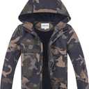 Boys Rain Jackets Lightweight Waterproof Hooded fleece Raincoats Windbreakers for Kids, size 11-12