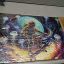 16x24 Framed Space Astronaut Skateboard Canvas Wall Art Colorful Poster