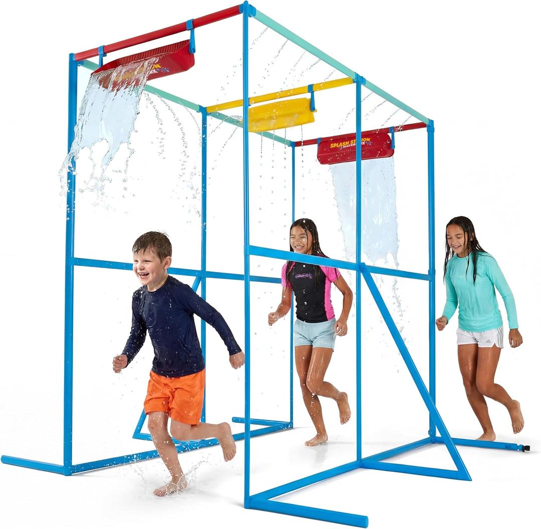 GoSports Splash Station Waterpark XL - Backyard Water Park for Kids, Outdoor Water Play Equipment with Sprinklers & Buckets, X-Large