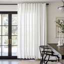 jinchan Extra Wide Sliding Door Curtain 84 Inch Length White Linen Curtains Semi Sheer Drapes for Patio Door Living Room Bedroom Home Office Light Filtering Drapes 100 Inches Wide 1 Panel