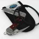 "Tested at Sea" Myerchin Knives WF377P Crew Rigging Knife 3/4" Serrated Blade and Marlin Spike With Leather Lanyard Strap