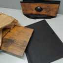 Furnulem Night Stand, Tall 4 Drawers Dresser for Bedroom, Hallway, Nursery, Closet Organizer, Nightstand Bedside Table Furniture, Vertical Storage Tower Fabric, Sturdy Steel Frame, Wood Top (Rustic Brown)