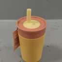 Owala Kids Insulation Stainless Steel Tumbler with Spill Resistant Flexible Straw, Easy to Clean, Kids Water Bottle, Great for Travel, Dishwasher Safe, 12 Oz, Peach and Yellow (Picnic)