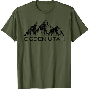 Ogden Utah Mountain Souvenir Gift | Cool Ogden Utah T-Shirt XL Green
