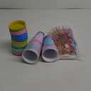 Maxcheck 24 Sets 16 oz Mermaid Cups Birthday Party Favors with Colorful Lids and Straws for Birthday Decorations Rainbow Plastic Cups Reusable Plastic Straws for Party