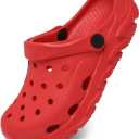 Cubufly Kids Boys Girls Clog Garden Shoes Slip On Slide Sandals Beach Water ShoesSize: 12-13 Little Kid (Red)