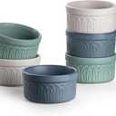 Ramekins 8 Oz Oven Safe, Ceramic Creme Brulee Souffle Dishes, Pudding Custard Cups Ramekin For Baking, Small Dipping Sauce Bowls, Set of 6, Microwave and Dishwasher Safe (Assorted Neutrals)