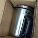 Amazon Basics Electric Stainless Steel Kettle for Tea and Coffee, BPA-Free, Fast Boiling, Auto Shut-Off, 1 Liter, 1500W, Black and Silver