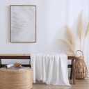 100% Cotton Muslin Throw Blanket for Bed, Couch, Small, Decorative, Soft, Pre-Washed, Breathable and Lightweight Gauze Blanket with Tassels(Off-White, 50"x60")