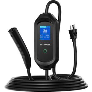 Level 1/2 Tesla Charger 5M, Electric Vehicle Portable Charger 16 Amp,3.6KW Home EV Charging Station 110-240V Tesla Charger with NEMA 6-20 & 5-15 Plug