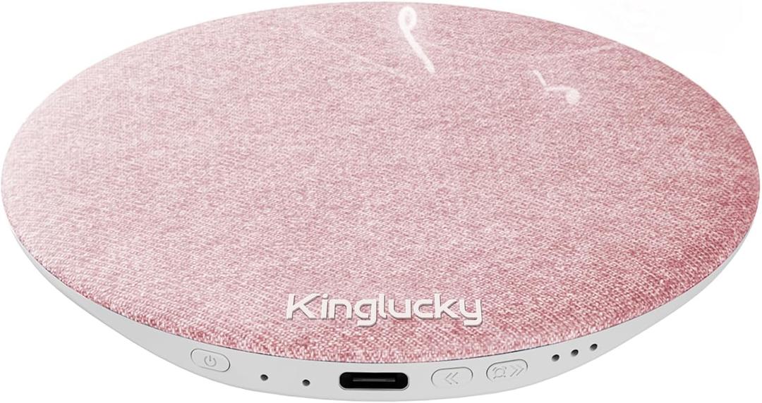 Kinglucky Pillow Speaker for Sleeping, Mini Bluetooth Speaker Under Pillow with Built-in Pink Noise White Noise Sound Machine for Sleeping, Headphone-Free Sleep Speaker for Side Sleeper Pink