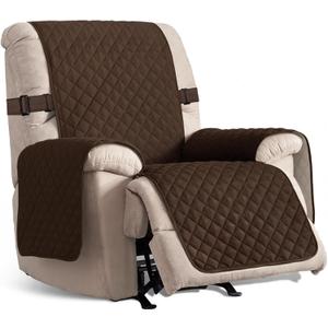 HOMERILLA Recliner Chair Covers Reversible Cover Washable for Large Recliner with Adjustable Straps Protector for Pets (Recliner 30", Chocolate/Beige)