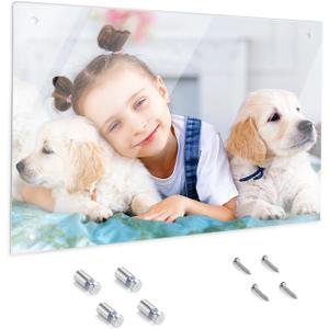 11.8x15.7inch Sublimation Glass Photo Blanks, Wall Mount Tempered Glass Sublimation Blank Sign, Sublimation Blank DIY Picture Wall Frame Poster for Home Decor
