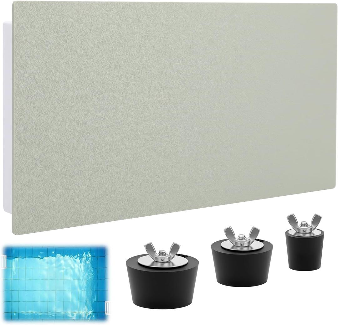 2 x Pool Skimmer Plug Wide Mouth Skimmer Plug Winter with 3 Pcs Pool Winterizing Plugs Stainless Steel, 3 Sizes, 1in, 1.5in, 2in