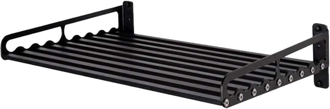 Microwave Oven Rack, 23.58"x15.52" Wall Shelf, Mounted Oven Bracket Holder, 80Ib Load Bearing, Household Commercial Microwave Rack for Dorm, Apartment, Kitchen, Bedroom, Black, 23.6" x 15.5"