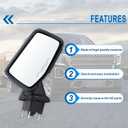 Right Passenger Side Mirror Compatible With 2019-2026 GMC Sierra 1500 With Power Folding Heated Turn Signal Puddle Light Memory Temperature Sensor Chrome Replace#84898873 84732186(15Pins)