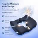Bedsore Cushion for Buttocks, Pressure Relief Pillow for Sleeping & Sitting, T-Shaped Tailbone Support for Coccyx Comfort, Office Chair & Car Seat Use, Post-Surgery Recovery & Night Support (Black)