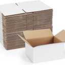 40 Pack Small Shipping Boxes 8x6x4 Inches, White Corrugated Cardboard Mailing Box for Shipping, Packing, Business