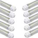 5ft T8 LED Tube Lights,High Bright 45W 4500lm,White 6500K,R17d Base,57.8 inches End to End,F60T12 CW Bulbs Replacement,Ballast Bypass,Dual-Ended Power for Basement,Shop,Store,Pack of 10